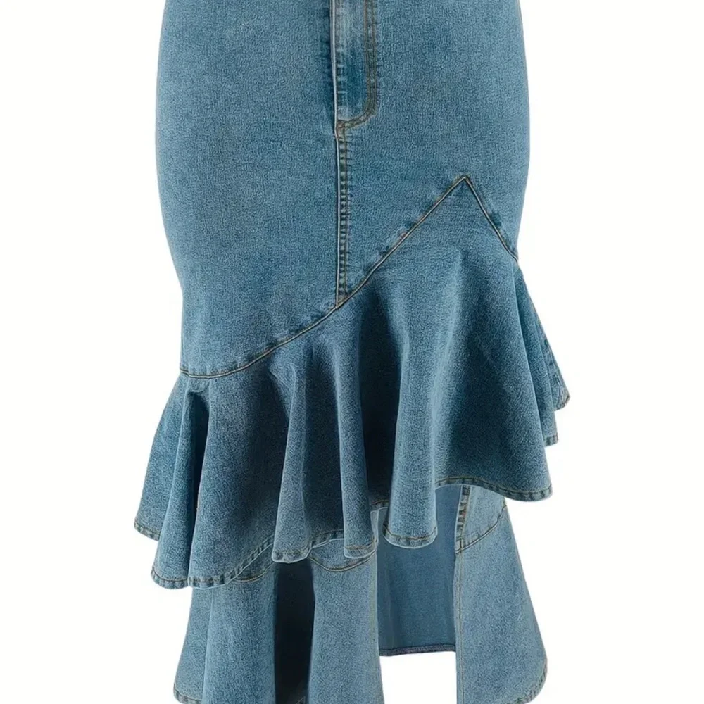 Layered jean skirt - Picture 5 of 7